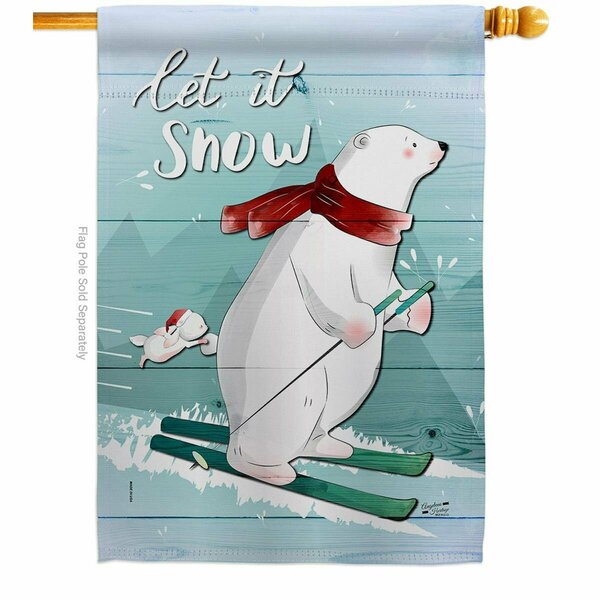 Angeleno Heritage 28 x 40 in. Let is Snow House Flag with Winter Wonderland Double-Sided Vertical Flags  Banner AN579033